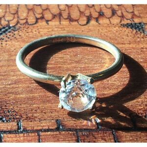 VTG Uncas Vanderbilt Jewel Engagement Ring Size 10 Yellow Gold Plated CZ